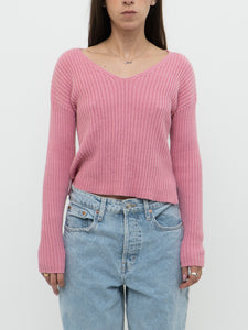 Modern x NOBO Cotton-Blend Pink Ribbed Knit Sweater (XS, S)