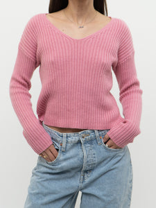 Modern x NOBO Cotton-Blend Pink Ribbed Knit Sweater (XS, S)