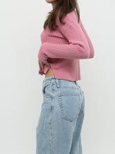 Load image into Gallery viewer, Modern x NOBO Cotton-Blend Pink Ribbed Knit Sweater (XS, S)