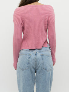 Modern x NOBO Cotton-Blend Pink Ribbed Knit Sweater (XS, S)