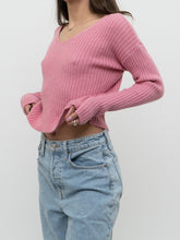 Load image into Gallery viewer, Modern x NOBO Cotton-Blend Pink Ribbed Knit Sweater (XS, S)