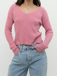 Modern x NOBO Cotton-Blend Pink Ribbed Knit Sweater (XS, S)