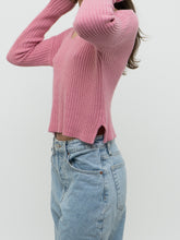 Load image into Gallery viewer, Modern x NOBO Cotton-Blend Pink Ribbed Knit Sweater (XS, S)