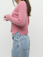 Load image into Gallery viewer, Modern x NOBO Cotton-Blend Pink Ribbed Knit Sweater (XS, S)