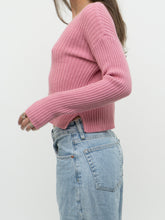 Load image into Gallery viewer, Modern x NOBO Cotton-Blend Pink Ribbed Knit Sweater (XS, S)