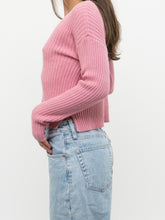 Load image into Gallery viewer, Modern x NOBO Cotton-Blend Pink Ribbed Knit Sweater (XS, S)