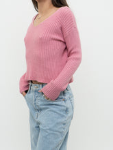 Load image into Gallery viewer, Modern x NOBO Cotton-Blend Pink Ribbed Knit Sweater (XS, S)