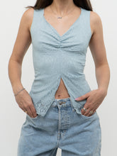 Load image into Gallery viewer, Vintage x Made in Canada x Light Teal Blue Lace Top (S, M)