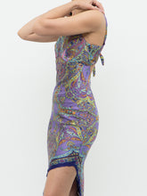 Load image into Gallery viewer, Vintage x LE CHATEAU Purple Paisley Satin Dress (XS, S)