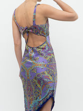 Load image into Gallery viewer, Vintage x LE CHATEAU Purple Paisley Satin Dress (XS, S)