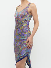 Load image into Gallery viewer, Vintage x LE CHATEAU Purple Paisley Satin Dress (XS, S)