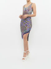 Load image into Gallery viewer, Vintage x LE CHATEAU Purple Paisley Satin Dress (XS, S)