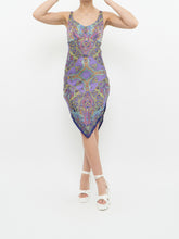 Load image into Gallery viewer, Vintage x LE CHATEAU Purple Paisley Satin Dress (XS, S)