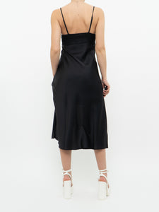 Modern x Black Satin Front-tie Top/Dress (S)