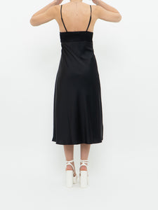 Modern x Black Satin Front-tie Top/Dress (S)