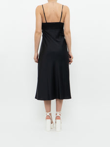 Modern x Black Satin Front-tie Top/Dress (S)