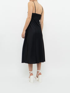 Modern x Black Satin Front-tie Top/Dress (S)