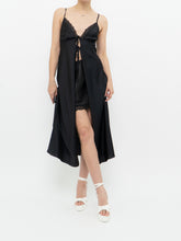 Load image into Gallery viewer, Modern x Black Satin Front-tie Top/Dress (S)