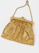 Load image into Gallery viewer, Vintage x Made in USA x WHITING AND DAVIS Chainlink Gold Clutch