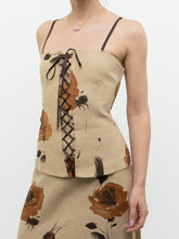 Load image into Gallery viewer, Vintage x Made in Canada x HOLT RENFREW Beige Floral Linen Set (S, M)