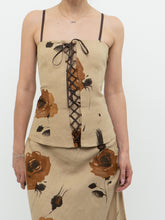 Load image into Gallery viewer, Vintage x Made in Canada x HOLT RENFREW Beige Floral Linen Set (S, M)