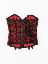 Load image into Gallery viewer, DEADSTOCK x BLUSHING DOLL Black &amp; Red Lace Corset (M, L)