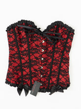 Load image into Gallery viewer, DEADSTOCK x BLUSHING DOLL Black &amp; Red Lace Corset (M, L)