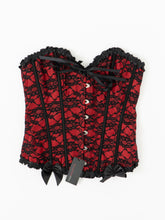 Load image into Gallery viewer, DEADSTOCK x BLUSHING DOLL Black &amp; Red Lace Corset (M, L)