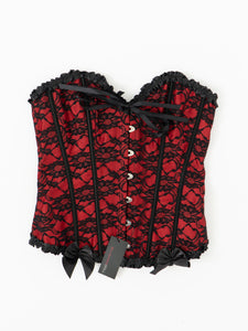 DEADSTOCK x BLUSHING DOLL Black & Red Lace Corset (M, L)