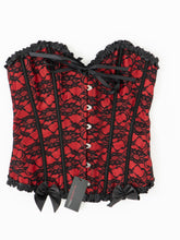 Load image into Gallery viewer, DEADSTOCK x BLUSHING DOLL Black &amp; Red Lace Corset (M, L)