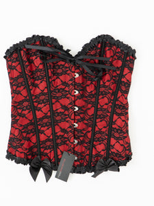 DEADSTOCK x BLUSHING DOLL Black & Red Lace Corset (M, L)