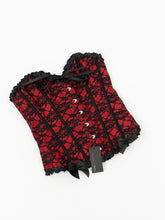 Load image into Gallery viewer, DEADSTOCK x BLUSHING DOLL Black &amp; Red Lace Corset (M, L)