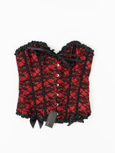 Load image into Gallery viewer, DEADSTOCK x BLUSHING DOLL Black &amp; Red Lace Corset (M, L)