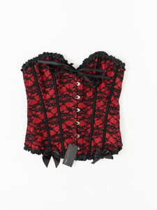 DEADSTOCK x BLUSHING DOLL Black & Red Lace Corset (M, L)