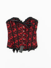 Load image into Gallery viewer, DEADSTOCK x BLUSHING DOLL Black &amp; Red Lace Corset (M, L)