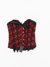 Load image into Gallery viewer, DEADSTOCK x BLUSHING DOLL Black &amp; Red Lace Corset (M, L)