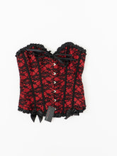 Load image into Gallery viewer, DEADSTOCK x BLUSHING DOLL Black &amp; Red Lace Corset (M, L)