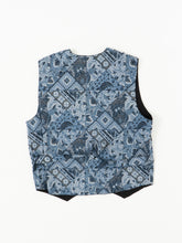 Load image into Gallery viewer, Vintage x MARSHALL ROUSSO Blue Paisley Beaded Vest (M)