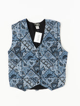 Load image into Gallery viewer, Vintage x MARSHALL ROUSSO Blue Paisley Beaded Vest (M)