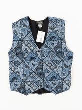 Load image into Gallery viewer, Vintage x MARSHALL ROUSSO Blue Paisley Beaded Vest (M)