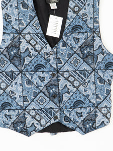 Vintage x MARSHALL ROUSSO Blue Paisley Beaded Vest (M)