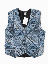 Load image into Gallery viewer, Vintage x MARSHALL ROUSSO Blue Paisley Beaded Vest (M)