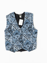 Load image into Gallery viewer, Vintage x MARSHALL ROUSSO Blue Paisley Beaded Vest (M)