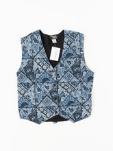 Load image into Gallery viewer, Vintage x MARSHALL ROUSSO Blue Paisley Beaded Vest (M)