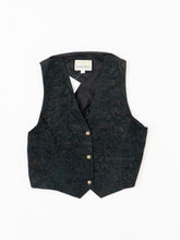 Load image into Gallery viewer, Vintage x BOUNDARY WATERS Black Suede Patterned Leather Vest (M)