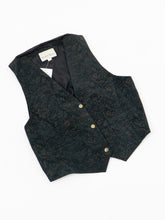 Load image into Gallery viewer, Vintage x BOUNDARY WATERS Black Suede Patterned Leather Vest (M)