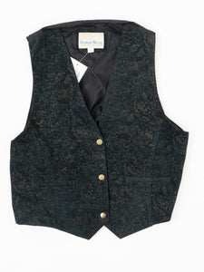 Vintage x BOUNDARY WATERS Black Suede Patterned Leather Vest (M)