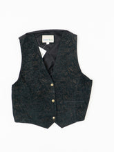 Load image into Gallery viewer, Vintage x BOUNDARY WATERS Black Suede Patterned Leather Vest (M)