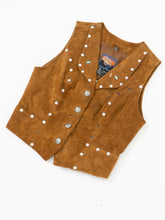 Load image into Gallery viewer, Vintage x CRIPPLE CREEK Tan Suede Rhinestone Vest (XS-M)