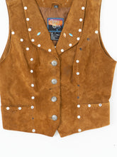 Load image into Gallery viewer, Vintage x CRIPPLE CREEK Tan Suede Rhinestone Vest (XS-M)